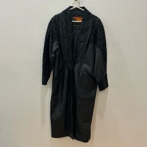 Vintage Outbrook Leather Trench Coat M
